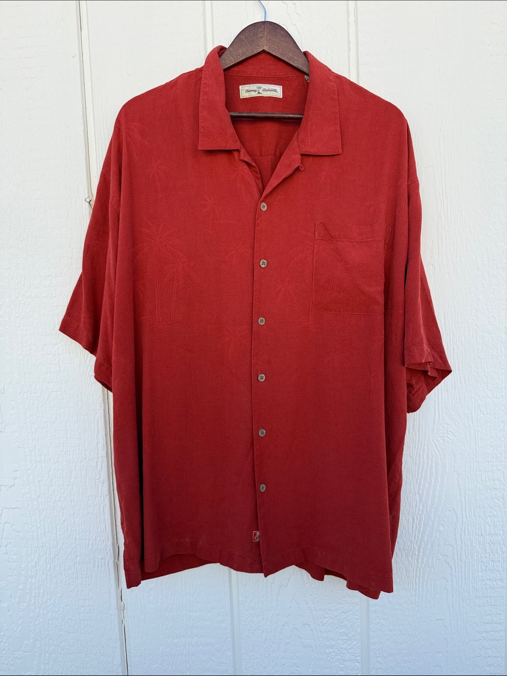 Tommy Bahama Men’s Size XXL Hawaiian Rust Orange Camp Shirt 100% Silk Button Up